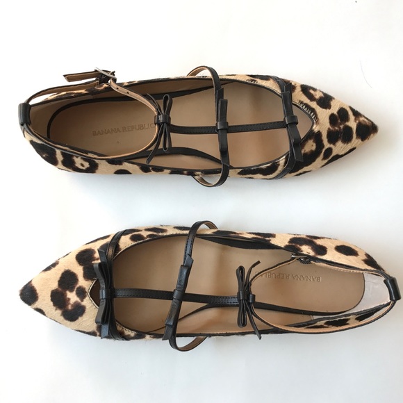 banana republic leopard flats